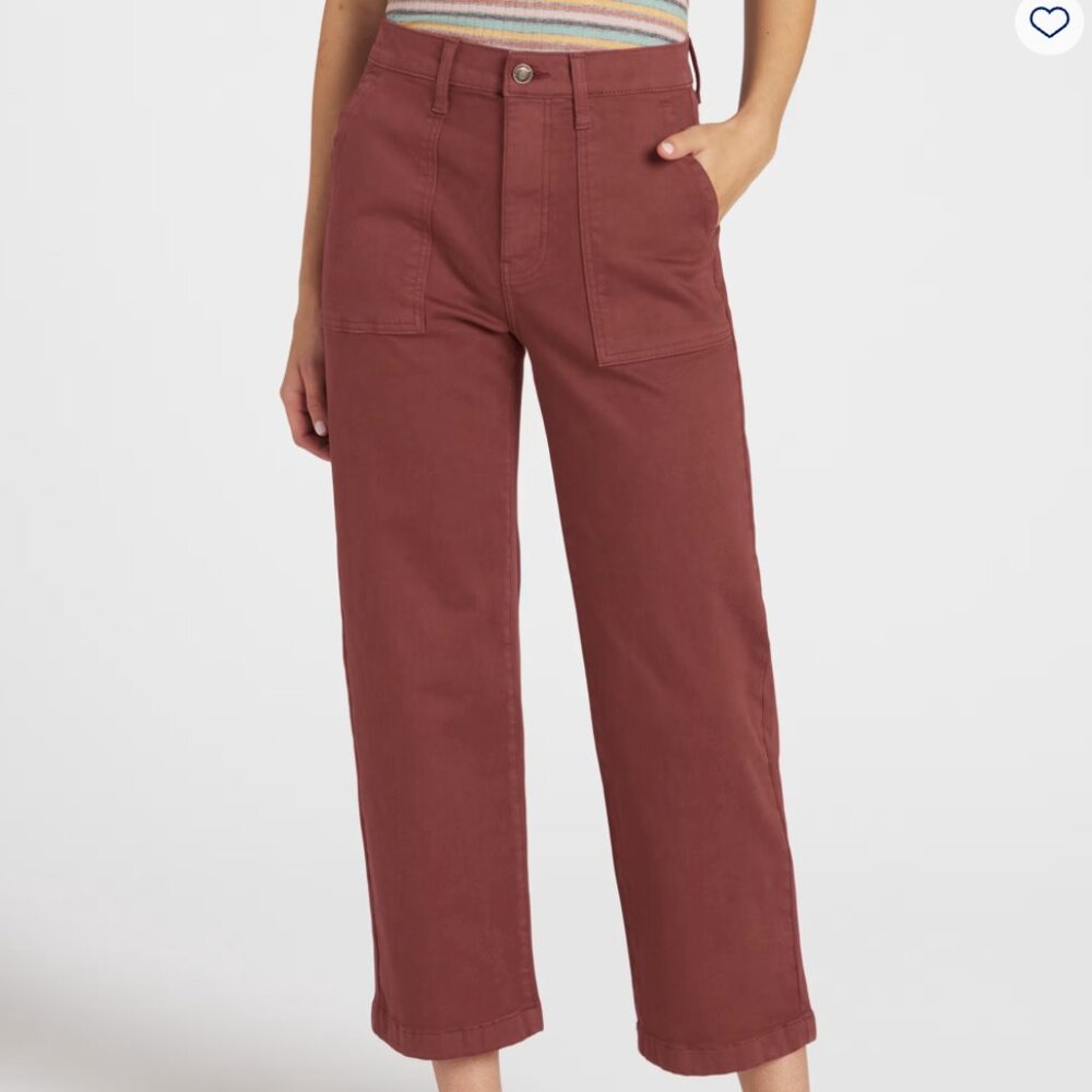 Studio Blue - Dawn Wide Leg Utility Pant - Burgundy - Size 0 / 25